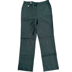 Ralph Lauren 100% Silk Dress Trousers Size 10 Black Straight Leg Pants